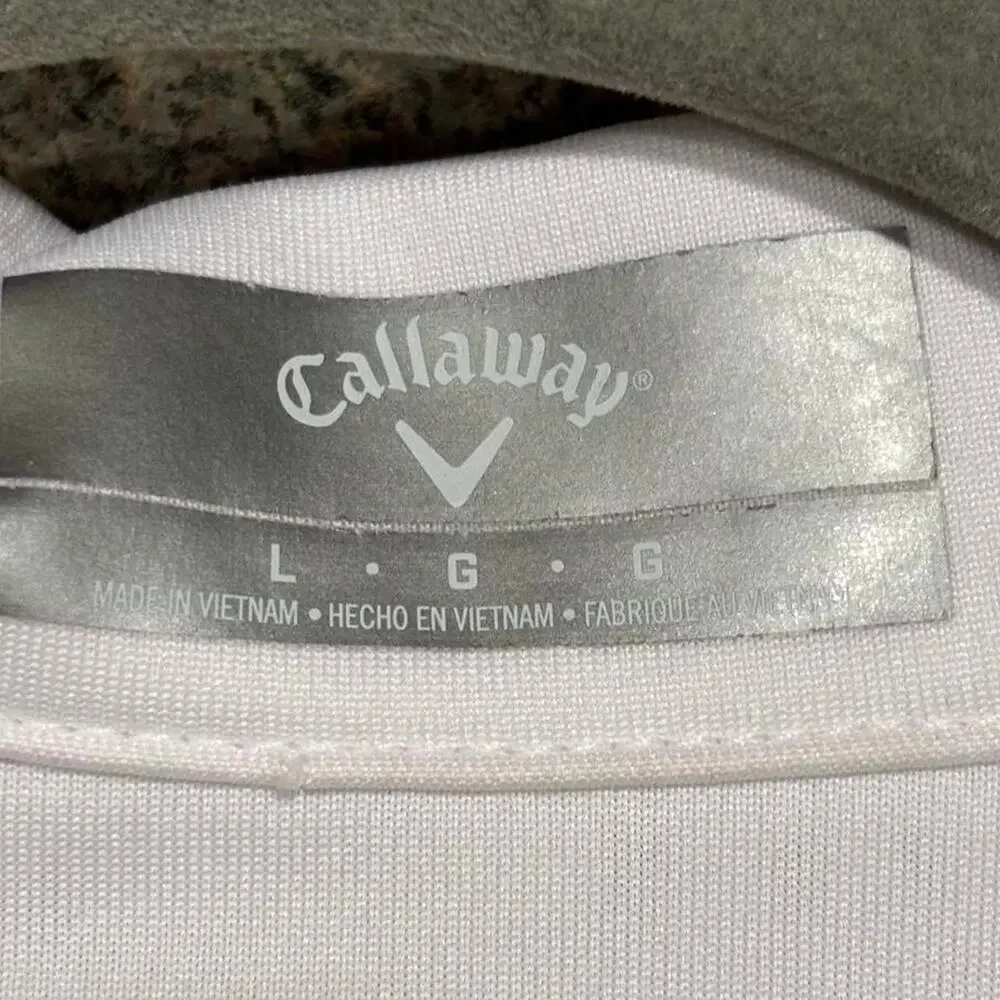 Callaway Women's White 1/4 Zip Short Sleeve Golf Polo Shirt - Opti-Dri - Size L
